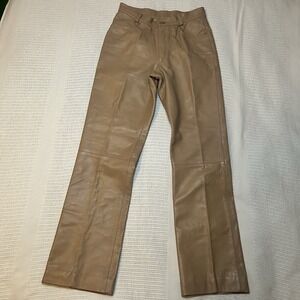 Vintage Neto Genuine Leather Pants Women's Size 4 Tan 80's Hippie Boho